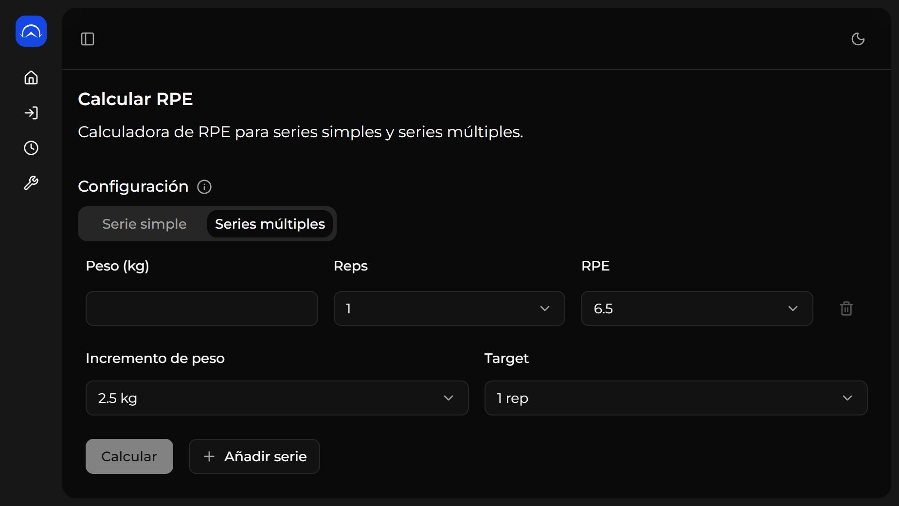 RPE Calculator - Multiple set